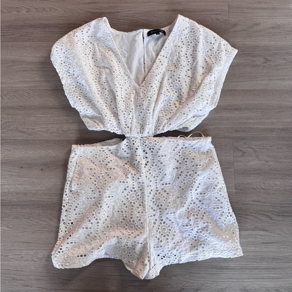 Dynamite White Eyelet Romper